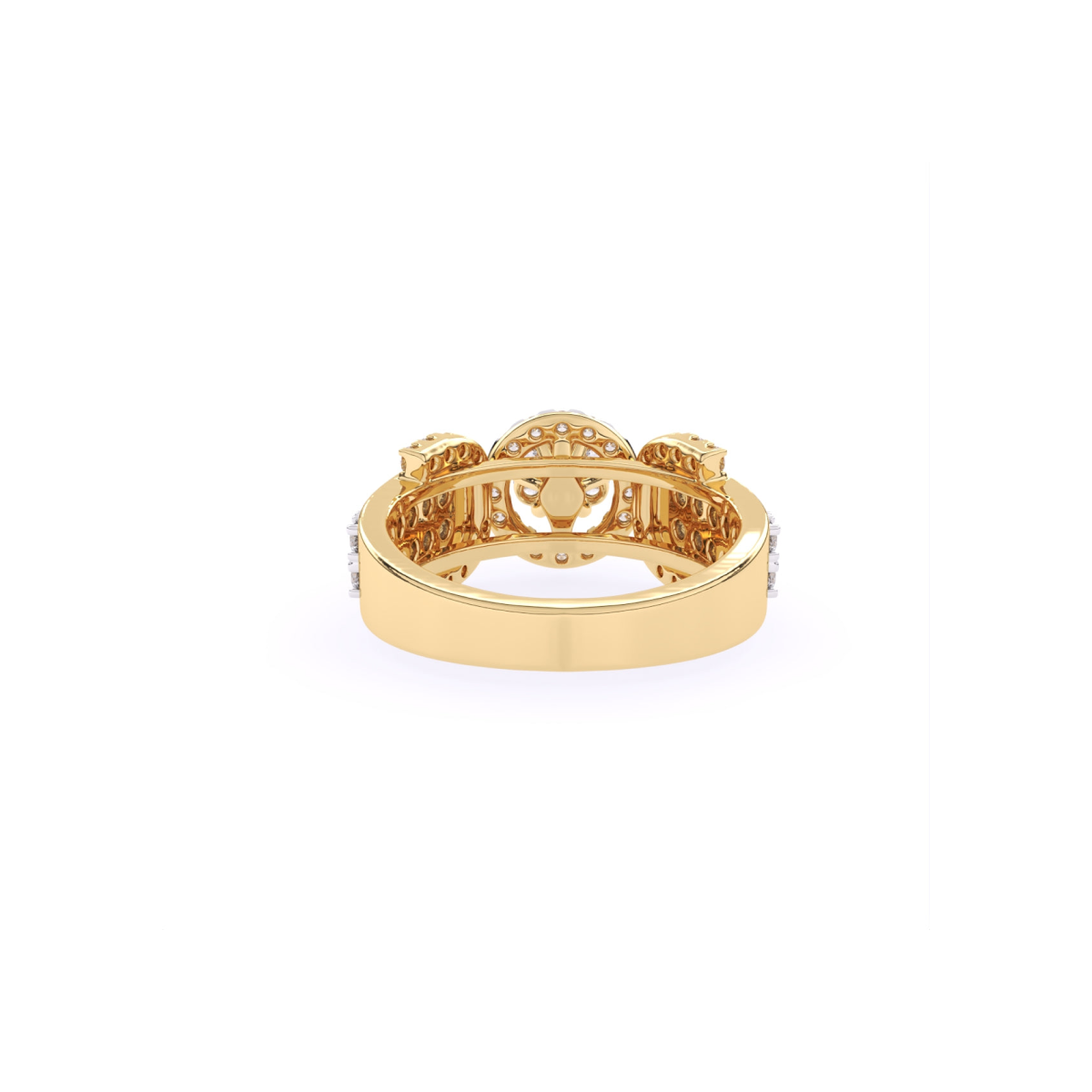 Round Accents Halo Lab Grown Diamond Ring
